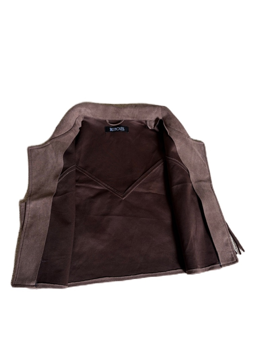 Shein Relish Noless suede fringe vest Small Brown - Picture 7 of 9